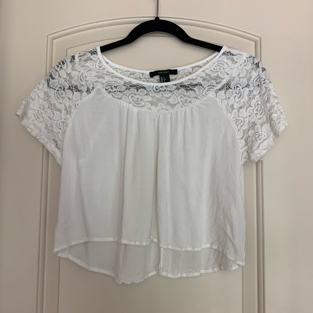 White Forever 21 Crop Top